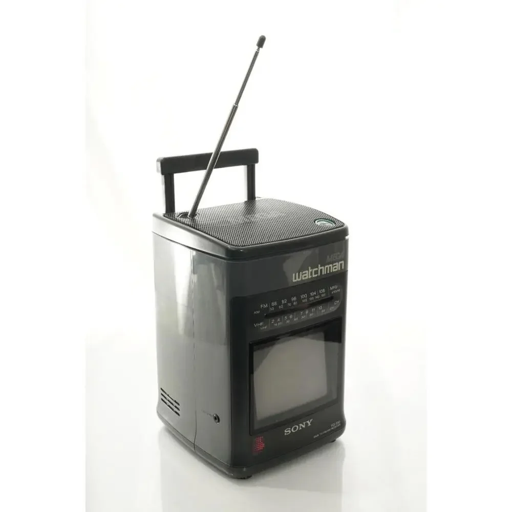 Vintage Sony Mega Watchman FD-510 4.5in B&W TV FM AM Receiver W Orig Box